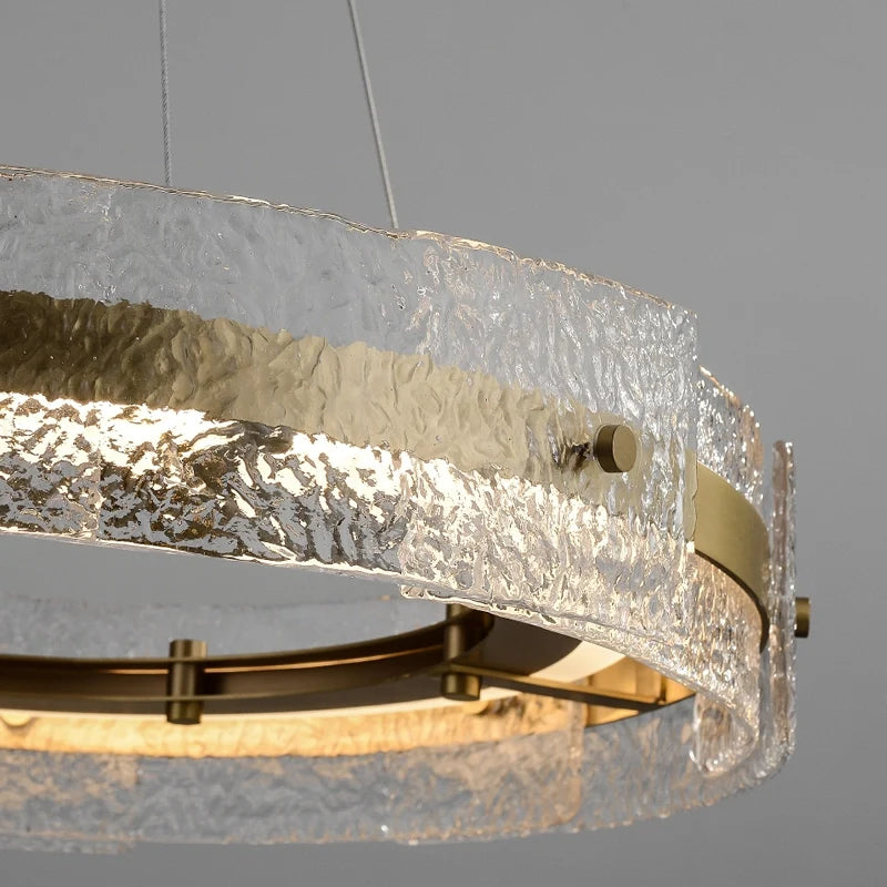 Victorian Bergamo Gold And Clear Glass LED Ring Chandelier - view 5