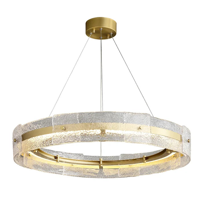 Victorian Bergamo Gold And Clear Glass LED Ring Chandelier - view 6