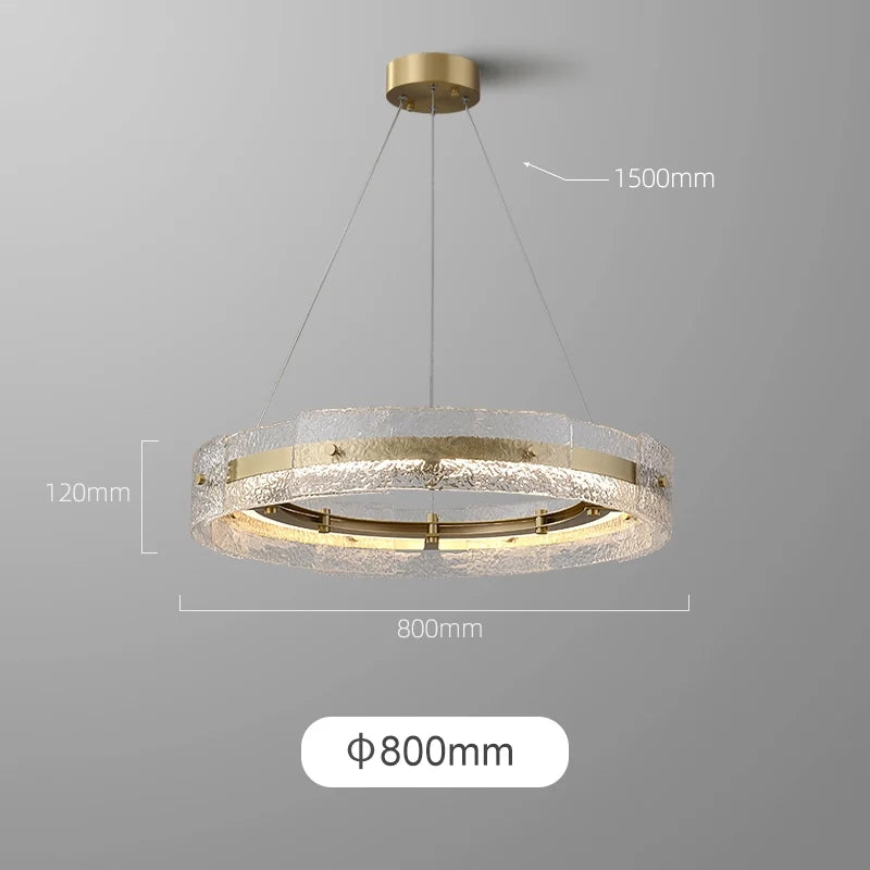 Victorian Bergamo Gold And Clear Glass LED Ring Chandelier - view 7