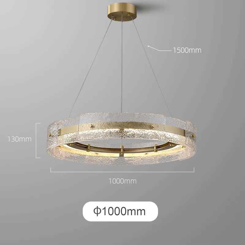 Victorian Bergamo Gold And Clear Glass LED Ring Chandelier - view 8