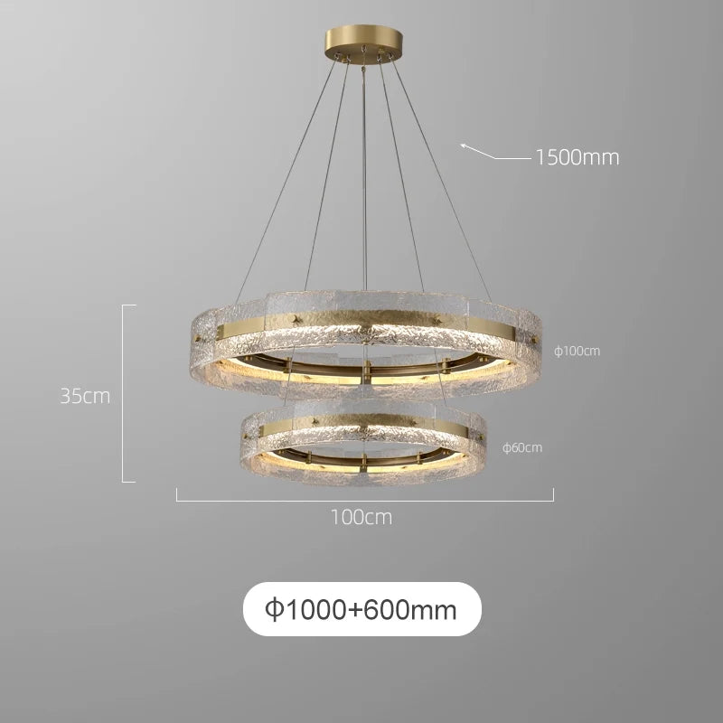Victorian Bergamo Gold And Clear Glass LED Ring Chandelier - view 9