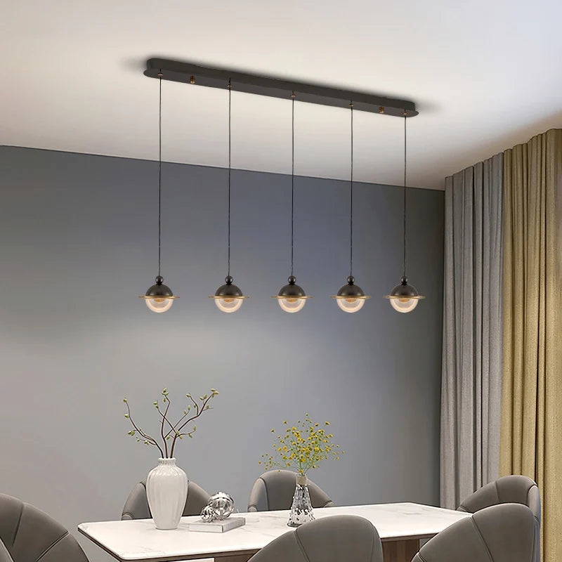 Jupiter Black Metal Base And Clear Glass Pendant Lights - view 1