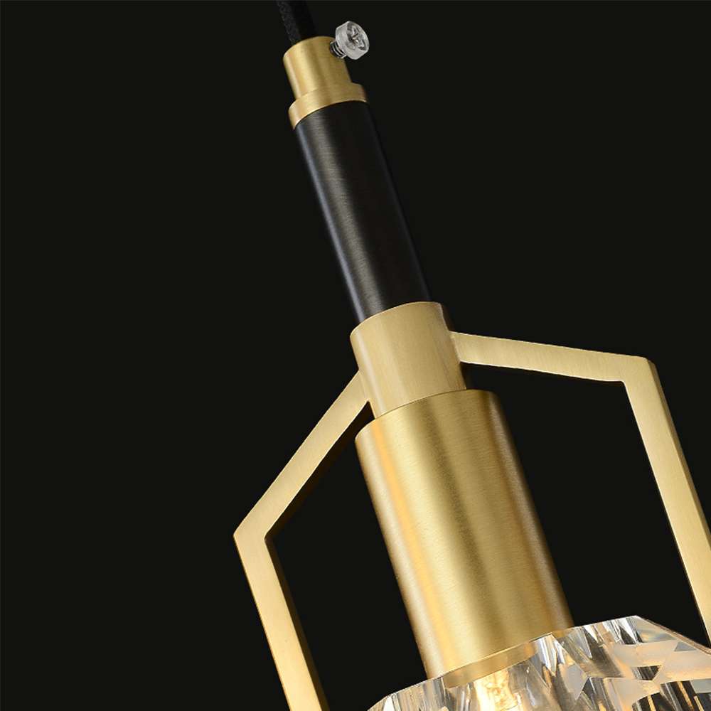 Empire Small Brass Frame Crystal Lampshade Hanging Lights - view 4