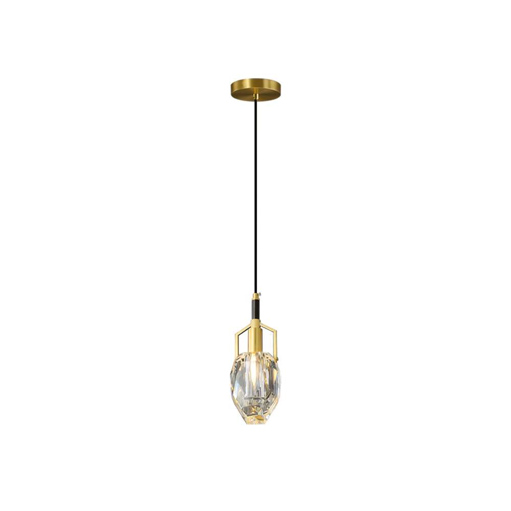 Empire Small Brass Frame Crystal Lampshade Hanging Lights - view 8