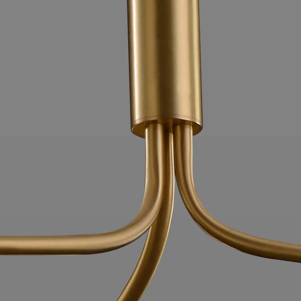 Contemporary Satin Brass Lampbody White Glass Pendant Lights - view 7