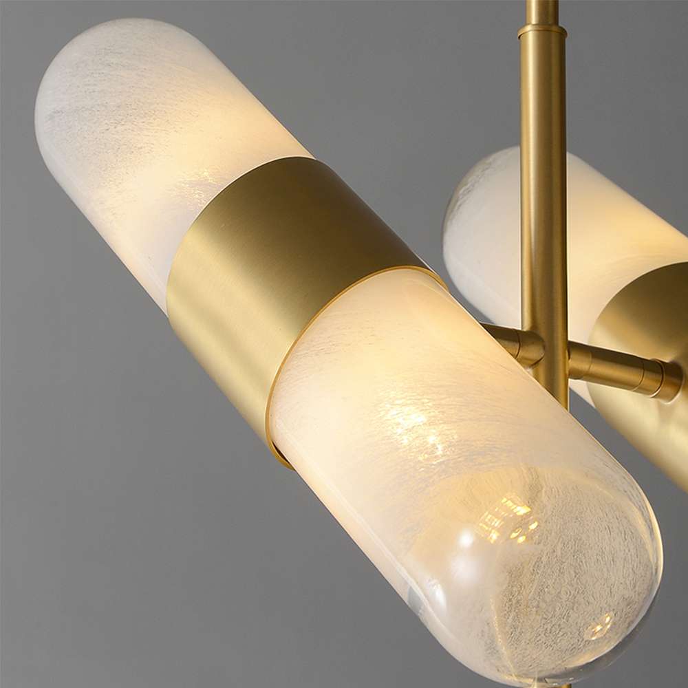 Aurata Cylindrical Hanging Lamp with White Glass Shade - view 6
