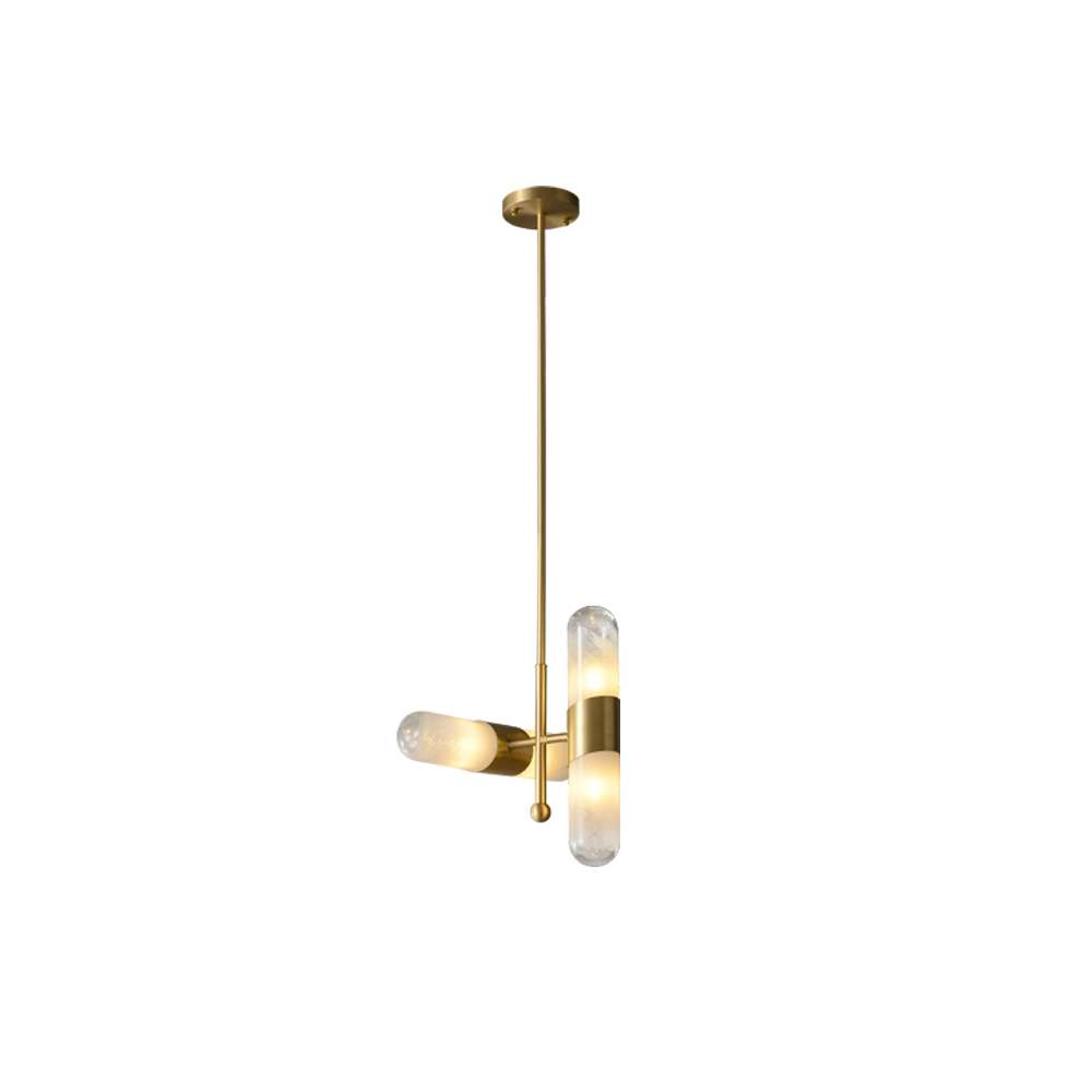 Aurata Cylindrical Hanging Lamp with White Glass Shade - view 8