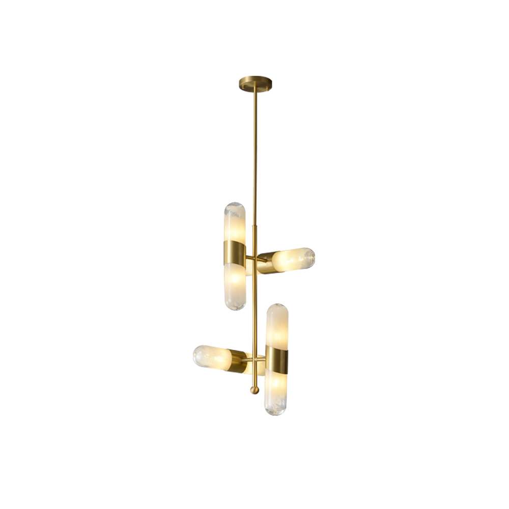 Aurata Cylindrical Hanging Lamp with White Glass Shade - view 9