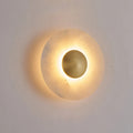 LED Round Marble and Matte White Disc Wall Sconce - view 1
