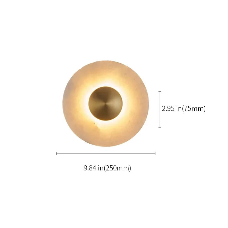 LED Round Marble and Matte White Disc Wall Sconce - view 5