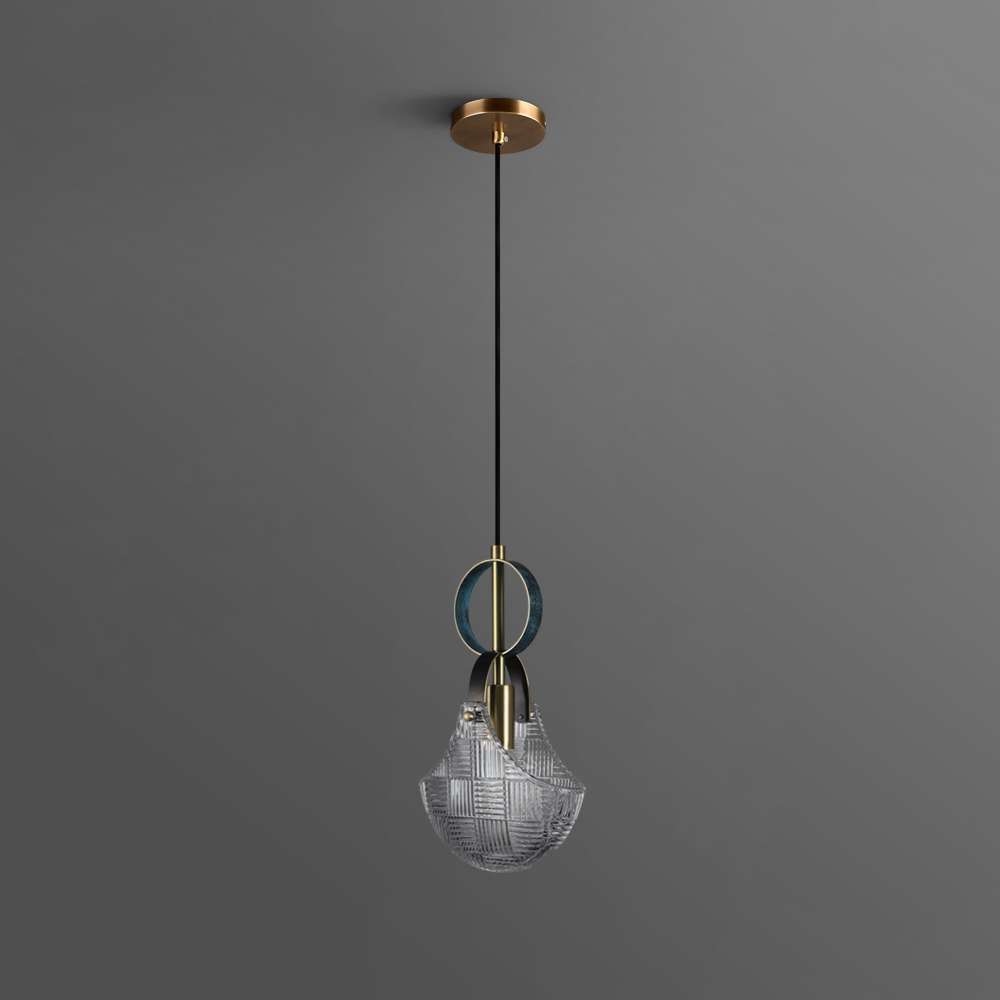 Bette Petalite Glass Shade Hanging Lamp in Bag Shape - view 2