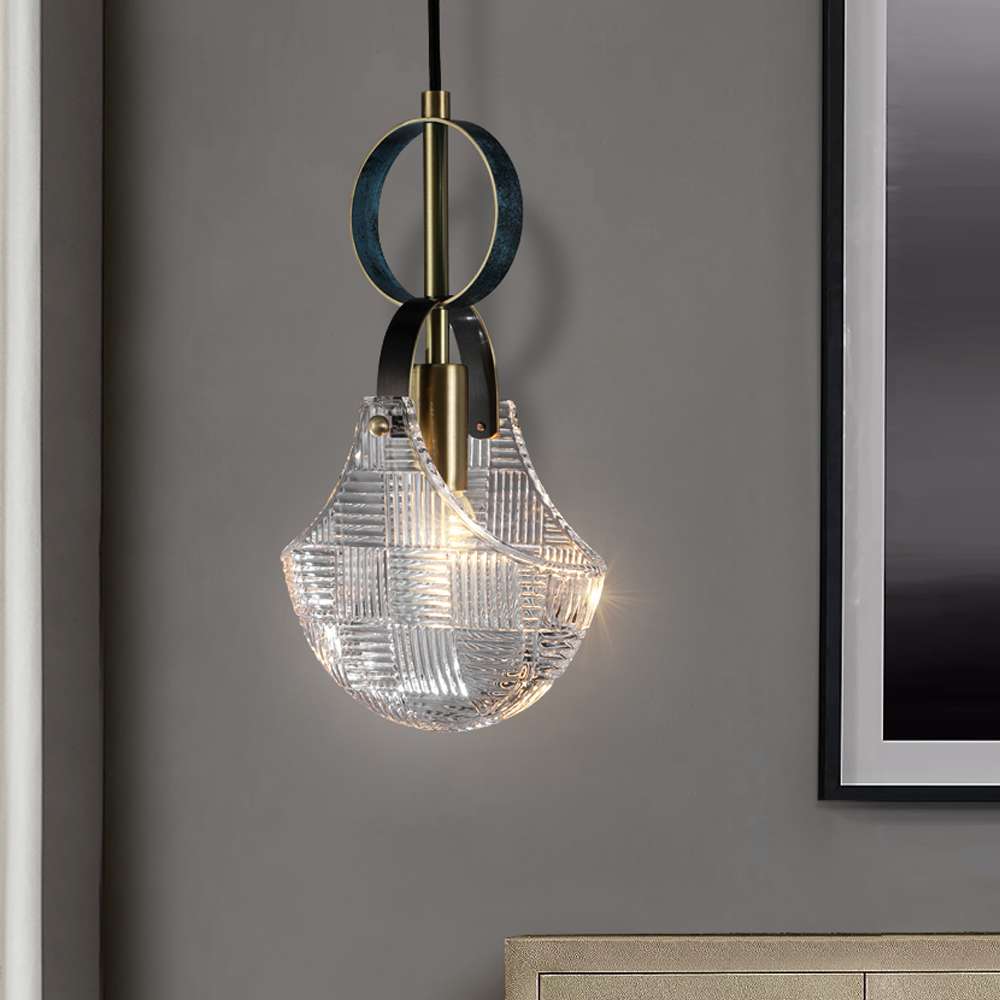 Bette Petalite Glass Shade Hanging Lamp in Bag Shape - view 3