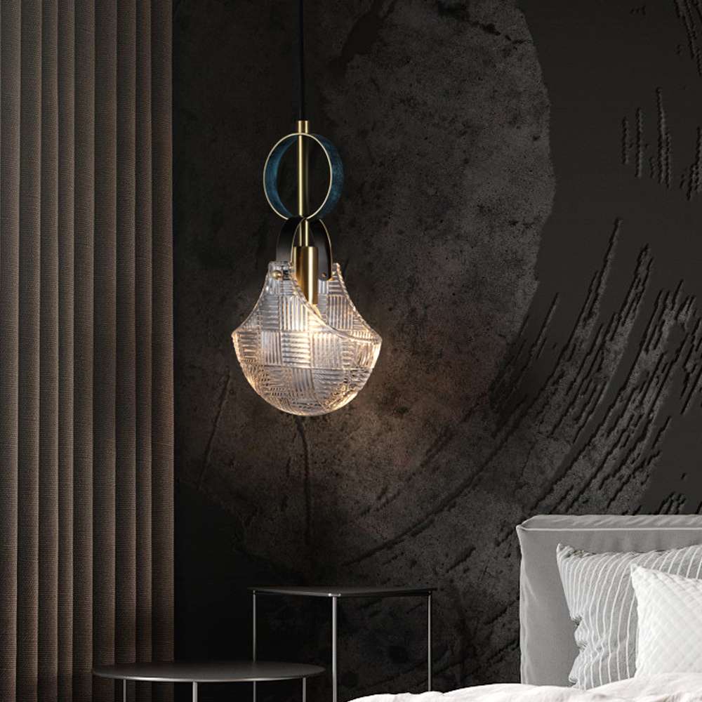 Bette Petalite Glass Shade Hanging Lamp in Bag Shape - view 5