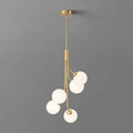 Modern Apiales 5-Light Brushed Brass Hanging Lamp for living room - view 1