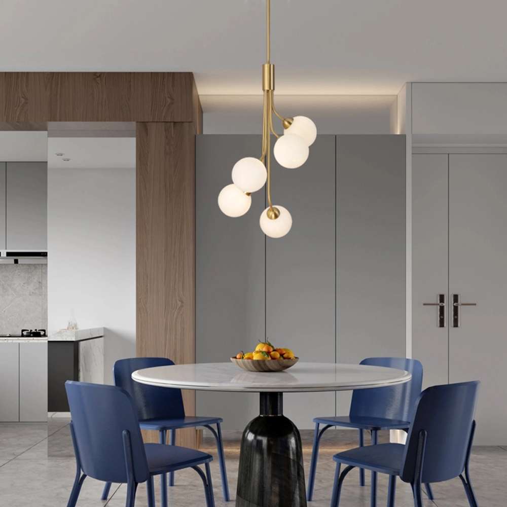 Modern Apiales 5-Light Brushed Brass Hanging Lamp for living room - view 5