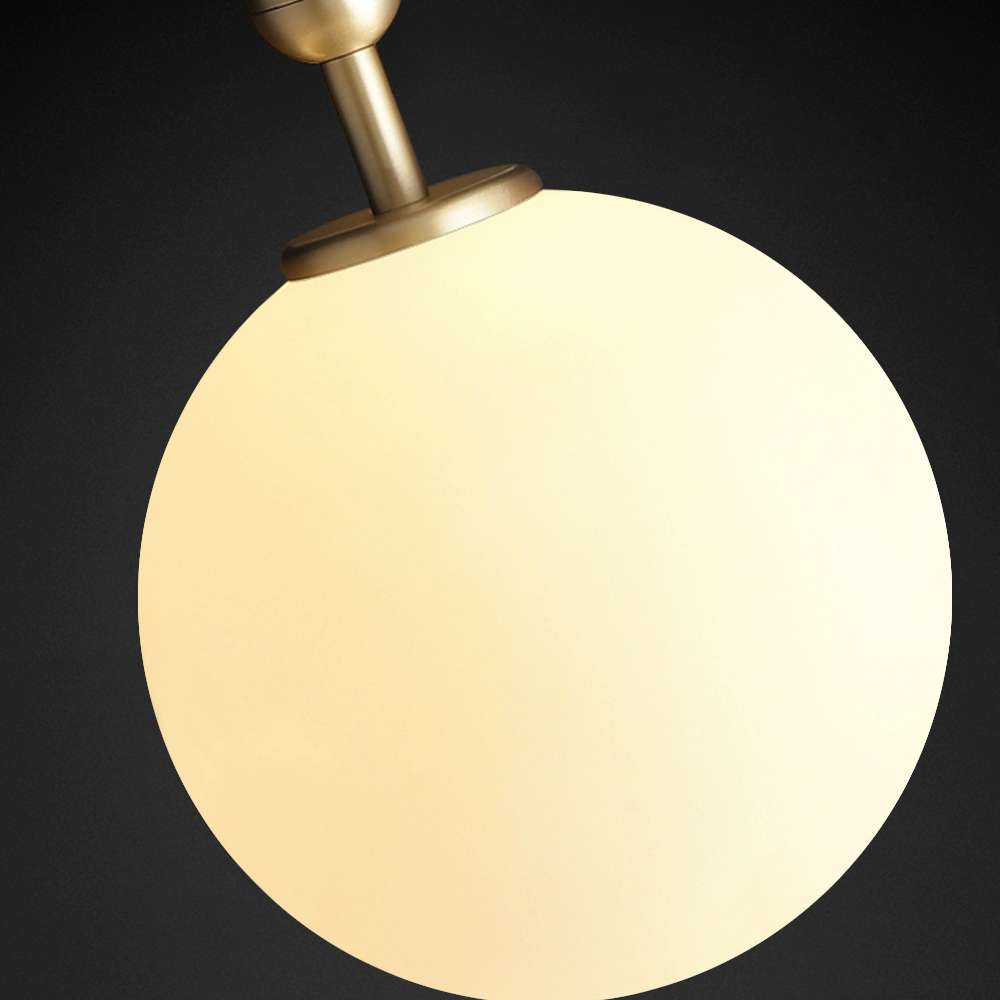 Modern Brass Opal Globe 1 Light Glass Pendant Lights - view 3