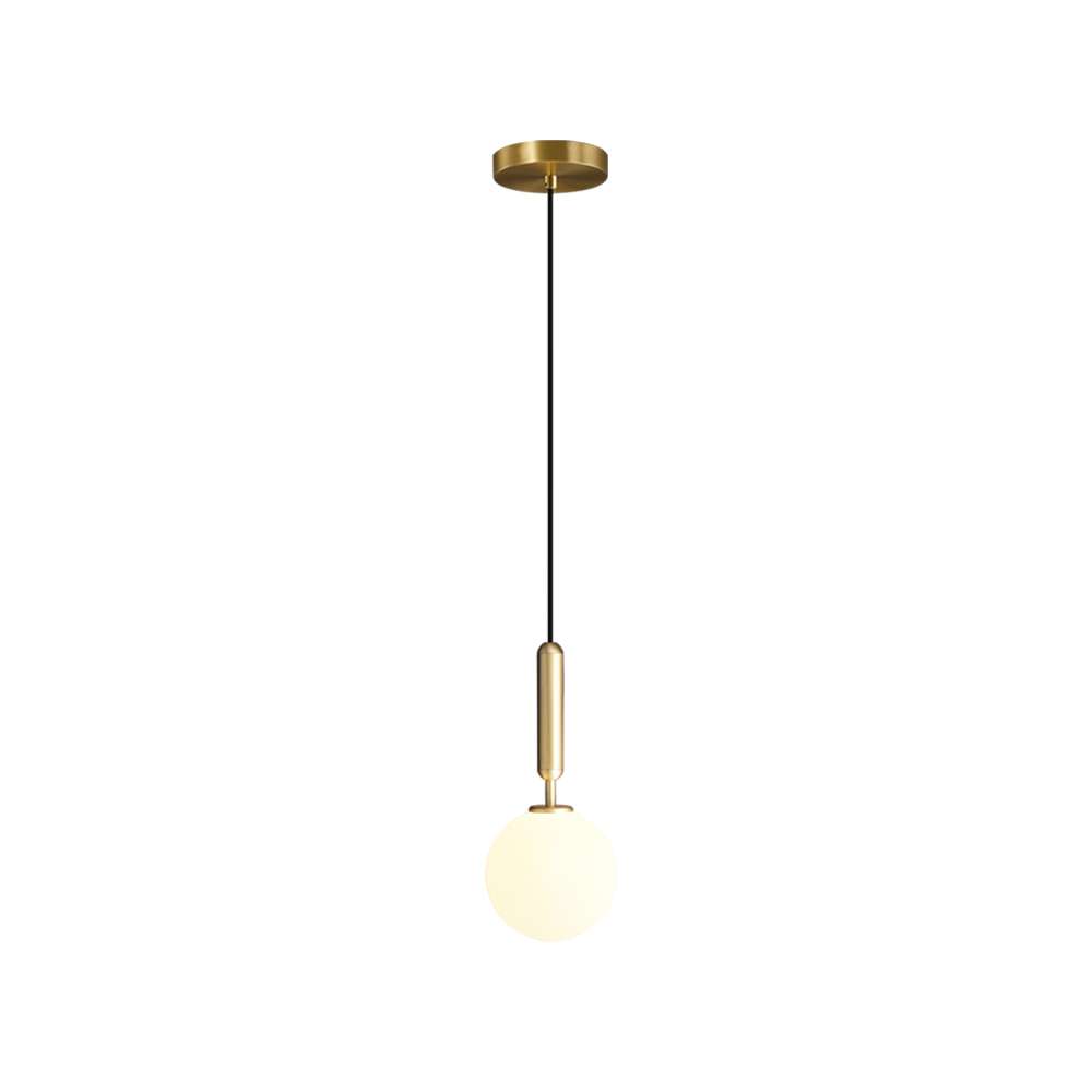 Modern Brass Opal Globe 1 Light Glass Pendant Lights - view 8