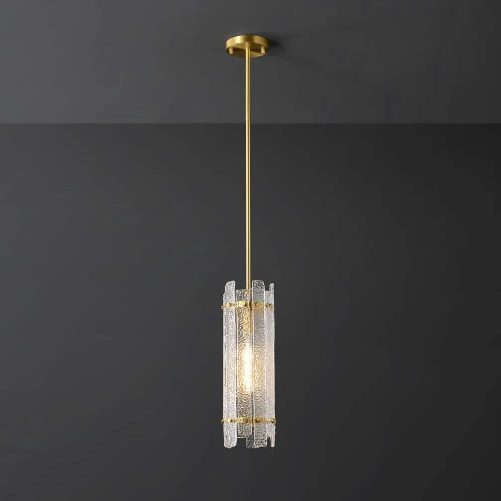 Modern Glacier Cylinder Clear Glass Pendant Lights - view 1