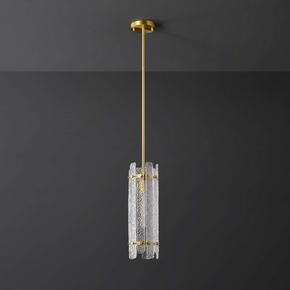 Modern Glacier Cylinder Clear Glass Pendant Lights - view 2