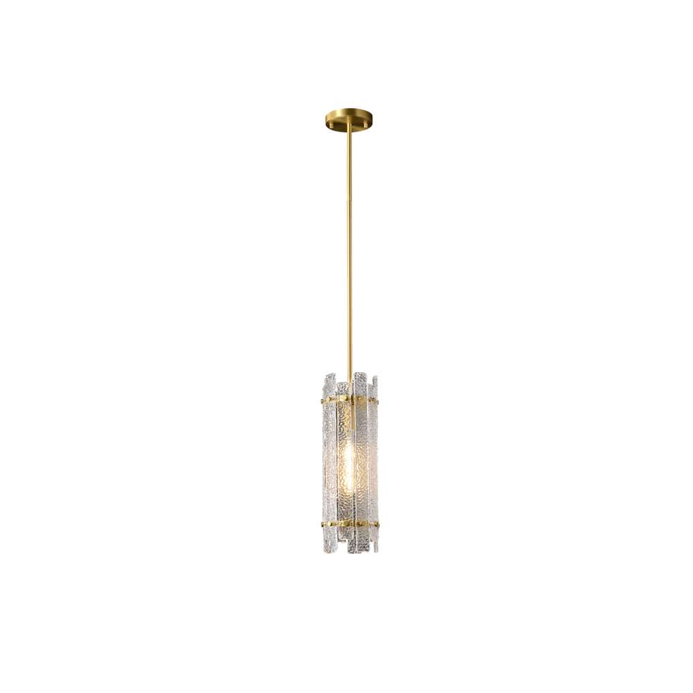 Modern Glacier Cylinder Clear Glass Pendant Lights - view 8