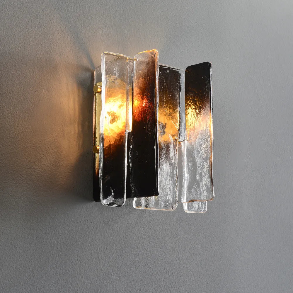 Gradia Smoke Gray Glass Shade Square Wall Sconce Lighting - view 1