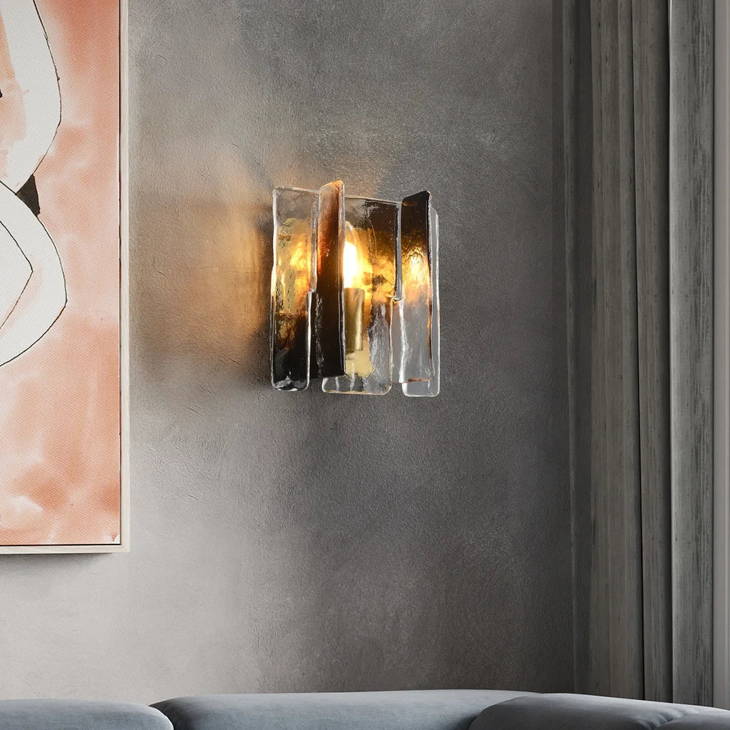 Gradia Smoke Gray Glass Shade Square Wall Sconce Lighting - view 3