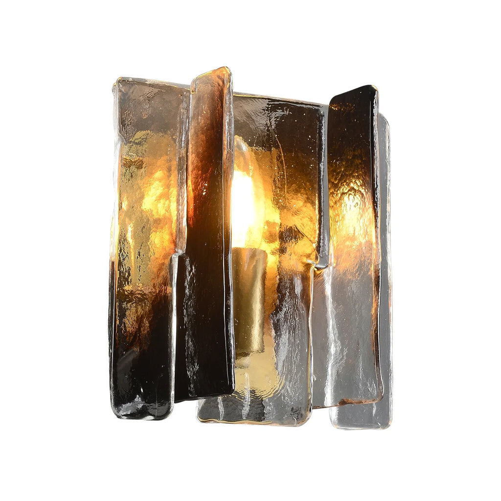 Gradia Smoke Gray Glass Shade Square Wall Sconce Lighting - view 7