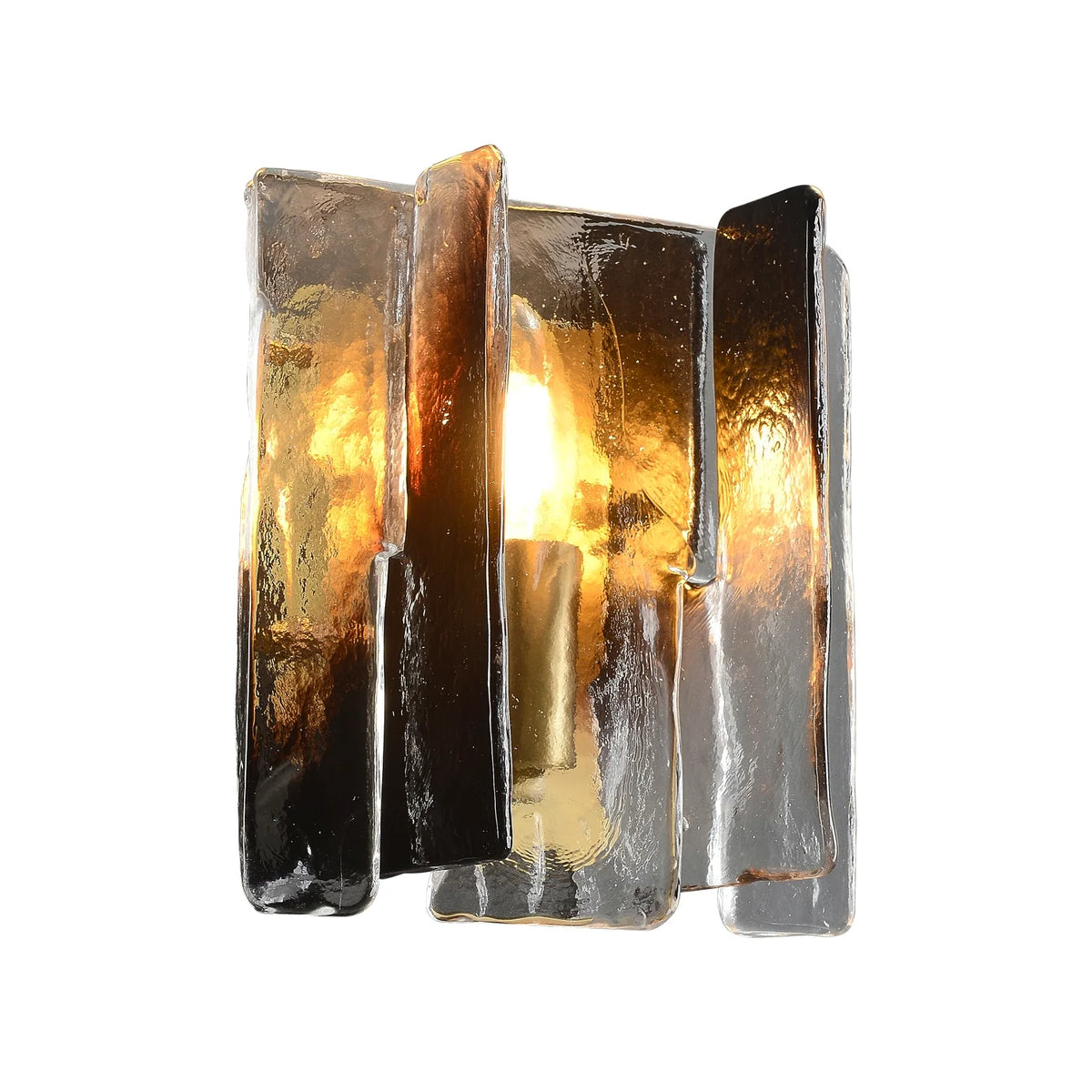 Gradia Smoke Gray Glass Shade Square Wall Sconce Lighting - view 7