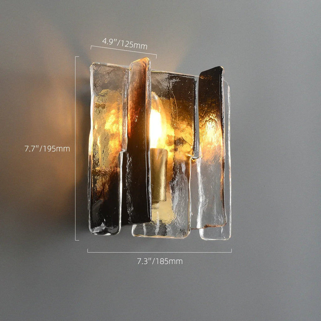 Gradia Smoke Gray Glass Shade Square Wall Sconce Lighting - view 8