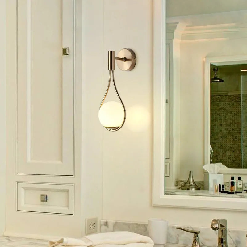 Nordic Glass Shade Ball Wall Sconces For Living Room - view 1