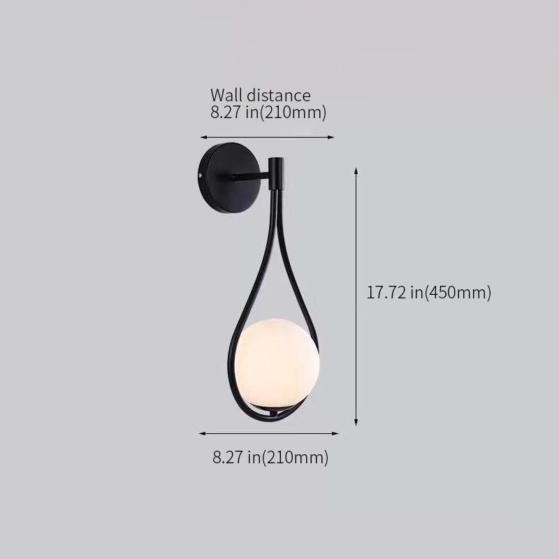 Nordic Glass Shade Ball Wall Sconces For Living Room - view 14