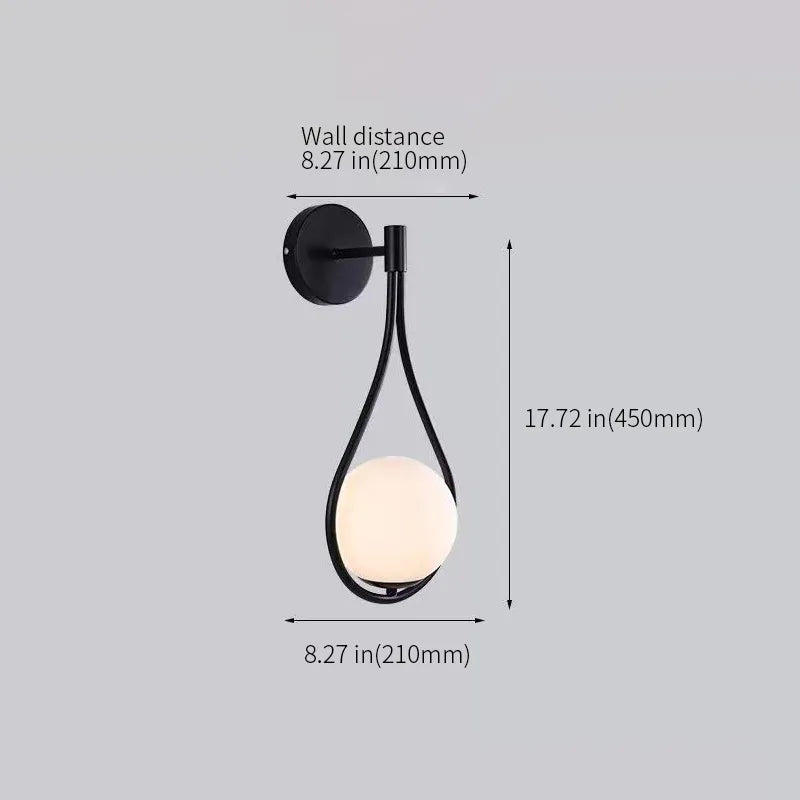 Nordic Glass Shade Ball Wall Sconces For Living Room - view 7