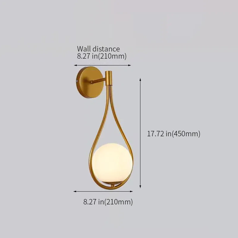 Nordic Glass Shade Ball Wall Sconces For Living Room - view 9