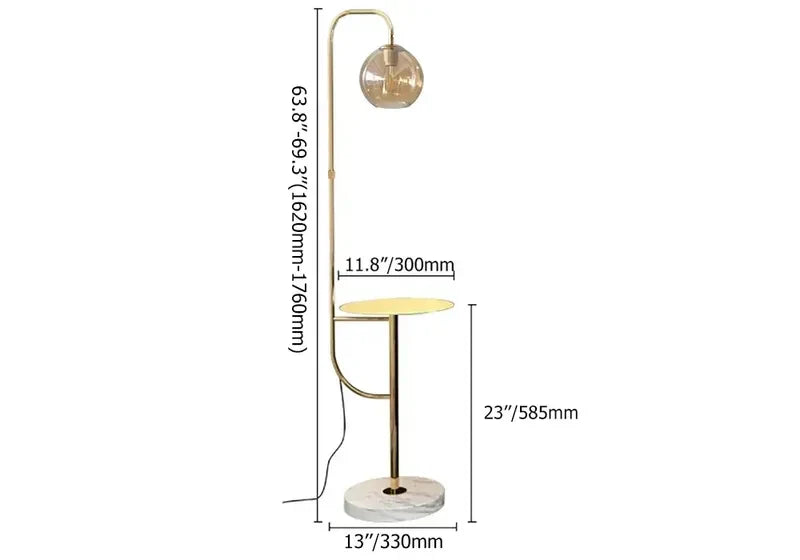 Minimalist Modern Floor Lamps with Shelves & Glass Shade - view 4