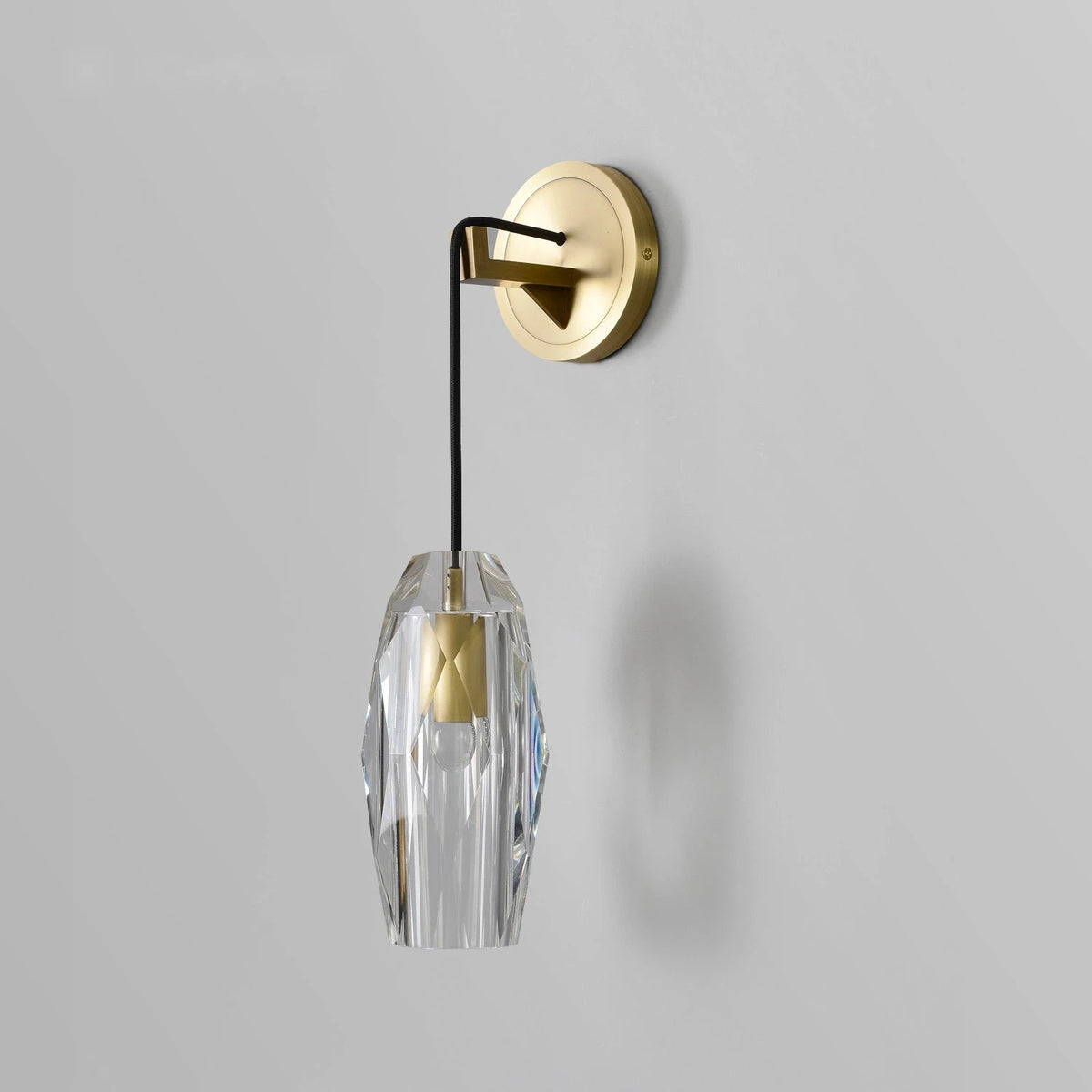Geometric Crystal Shade Modern Wall Sconces indoor with Brass Base - view 1