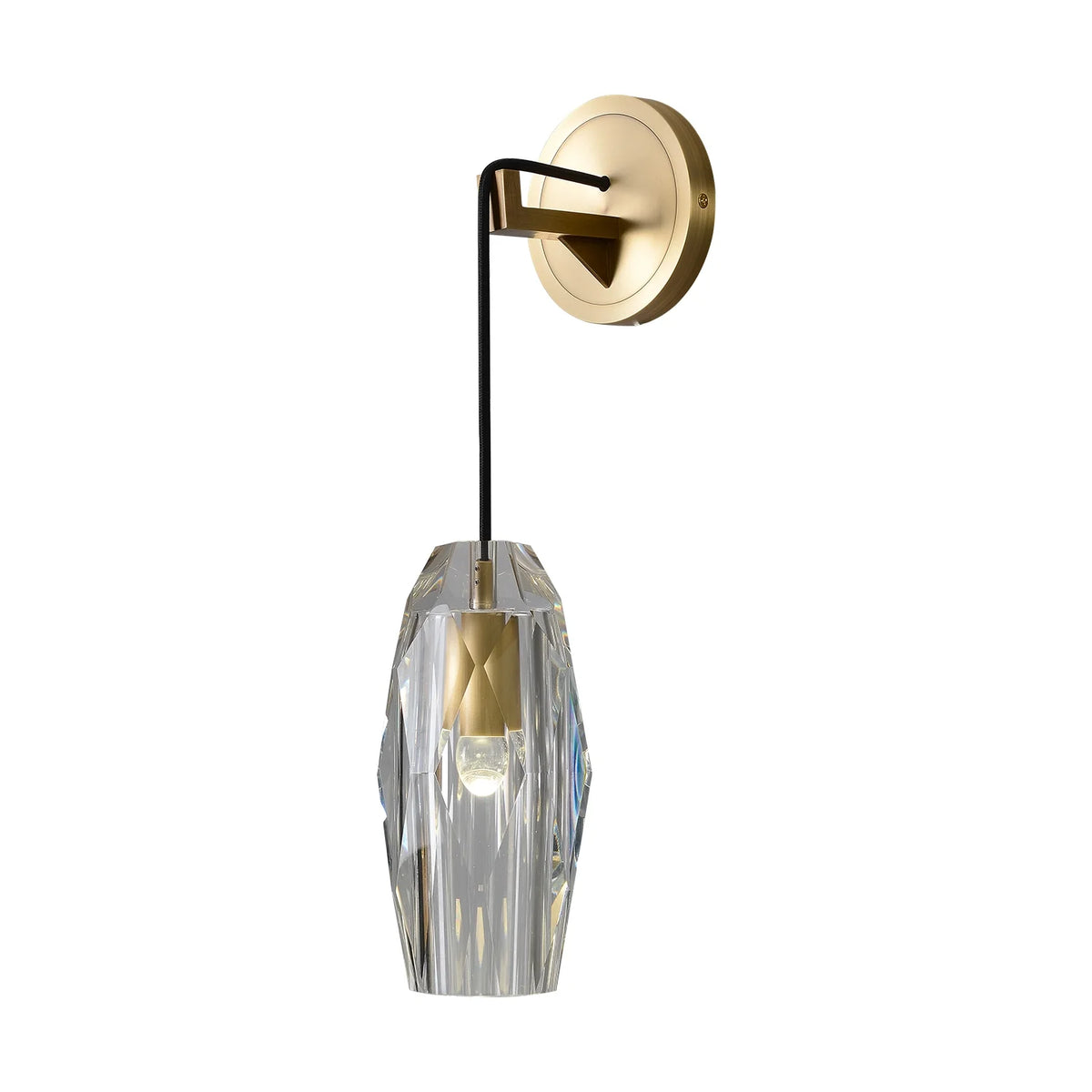 Geometric Crystal Shade Modern Wall Sconces indoor with Brass Base - view 10