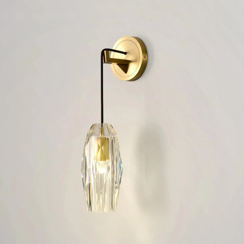 Geometric Crystal Shade Modern Wall Sconces indoor with Brass Base - view 7