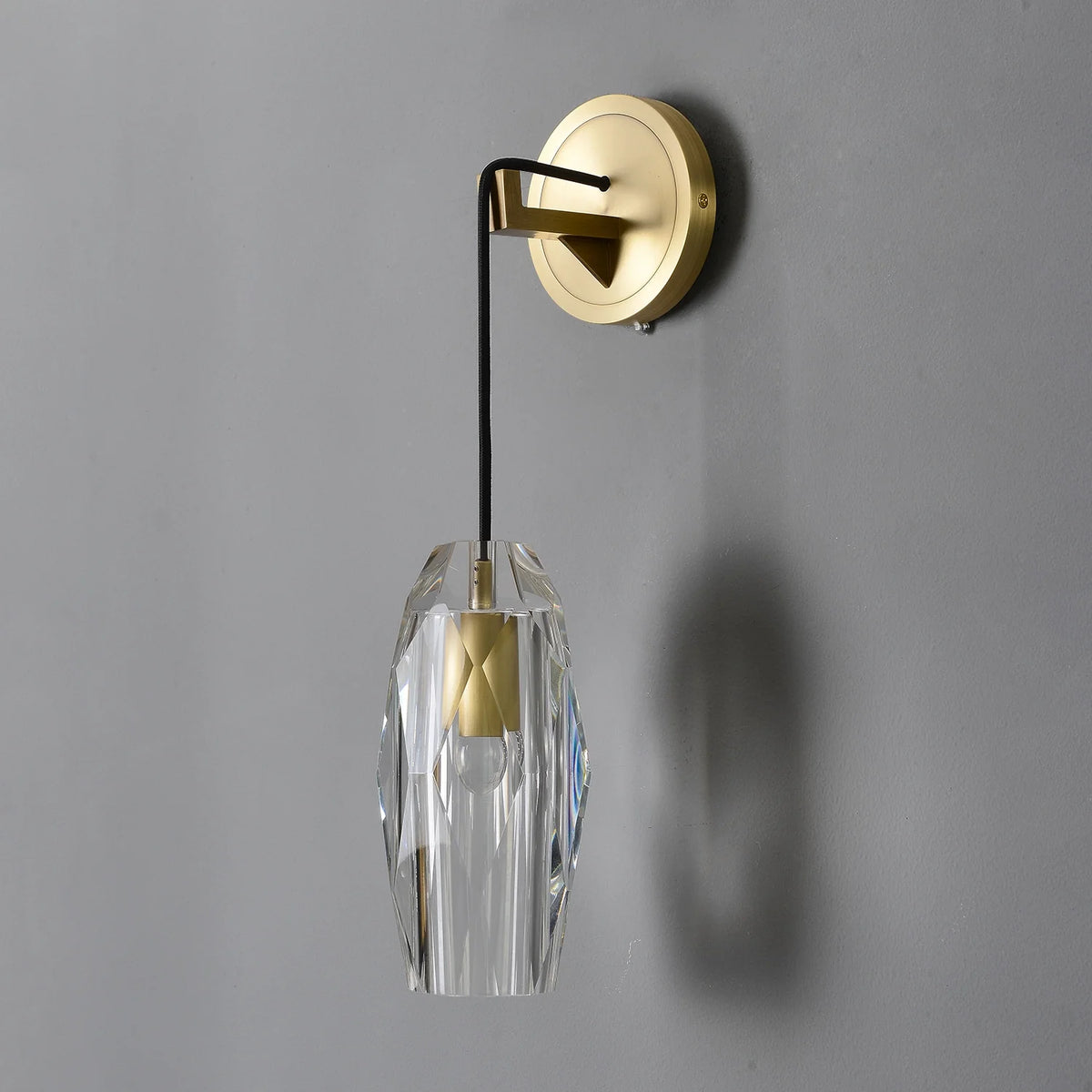 Geometric Crystal Shade Modern Wall Sconces indoor with Brass Base - view 9