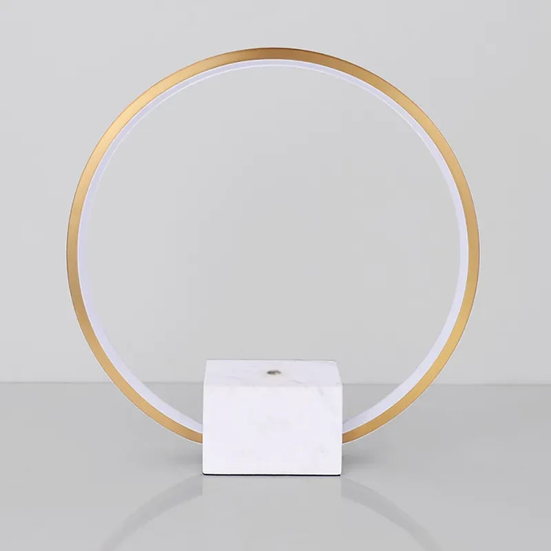 Contemporary Portal Ring LED Table Lamp – Marble Base - view 4