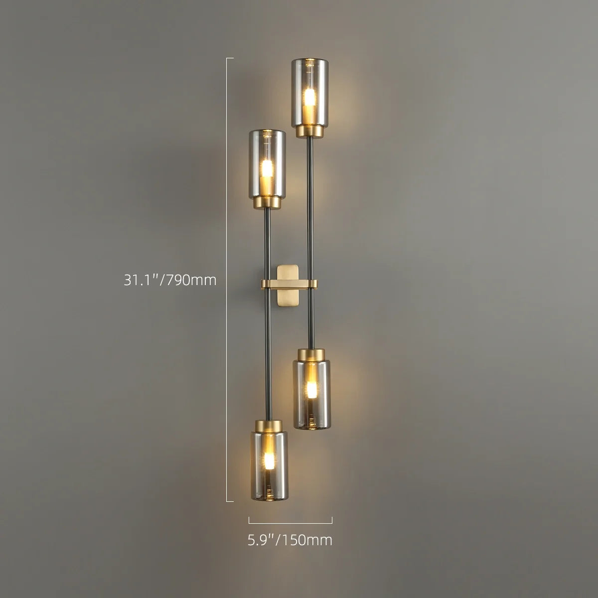 Smoked Farol Glass Shades Wall Sconces for Living Room - view 11