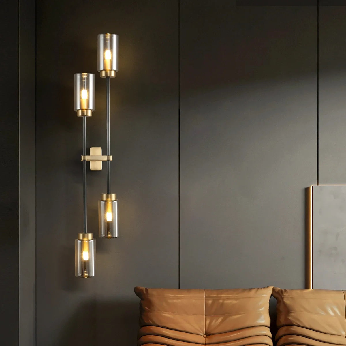 Smoked Farol Glass Shades Wall Sconces for Living Room - view 6