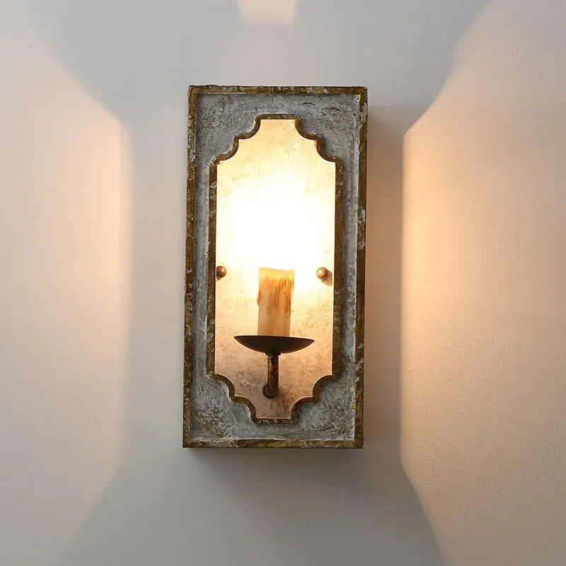 Boho Rustic Cube Candle Wall Sconces for Living Room - view 1
