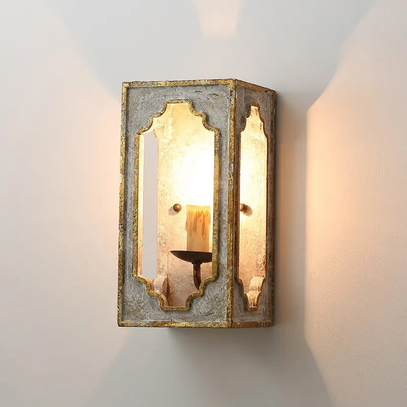 Boho Rustic Cube Candle Wall Sconces for Living Room - view 2