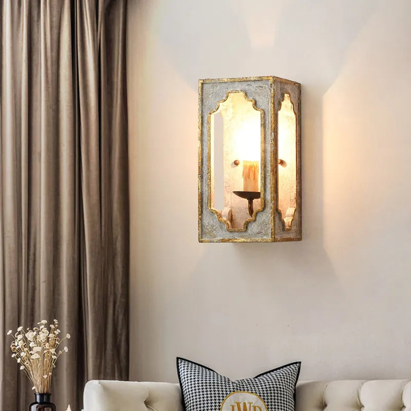 Boho Rustic Cube Candle Wall Sconces for Living Room - view 3