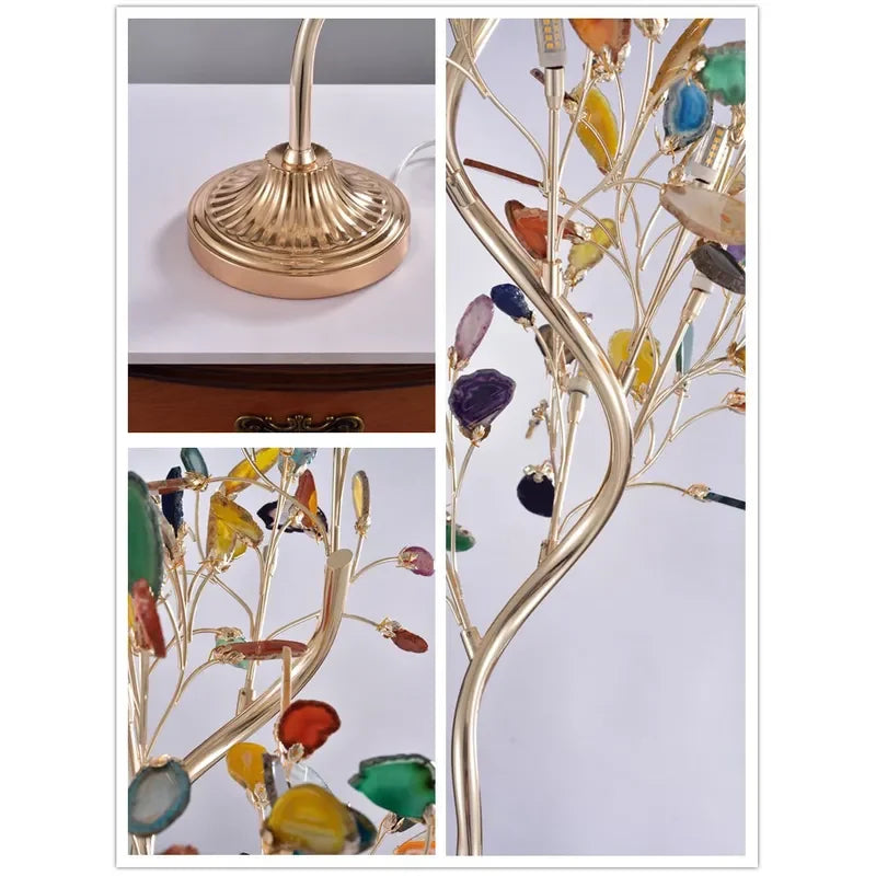 Modern Stunning 6-Light Art Deco Agate Tree Table Lamp - view 3