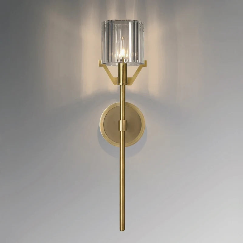Tradition Cylinder K9 Crystal Shade 1-Light Wall Sconces - view 1