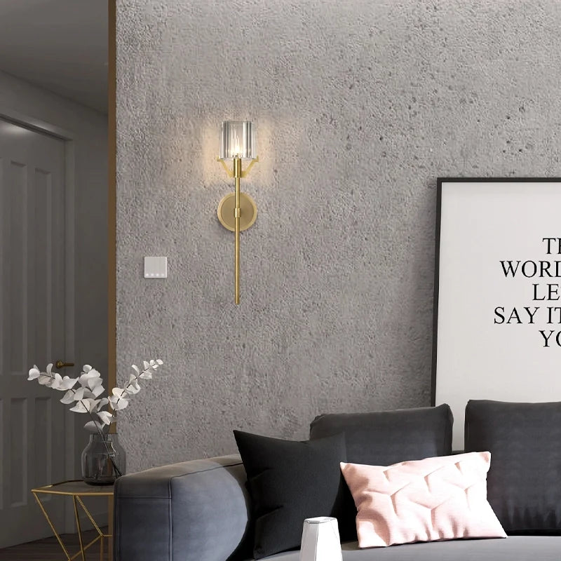 Tradition Cylinder K9 Crystal Shade 1-Light Wall Sconces - view 3