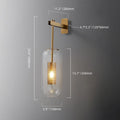Mid-Century Modern 1-Light Glass Cylinder Wall Light Fixture - view 13