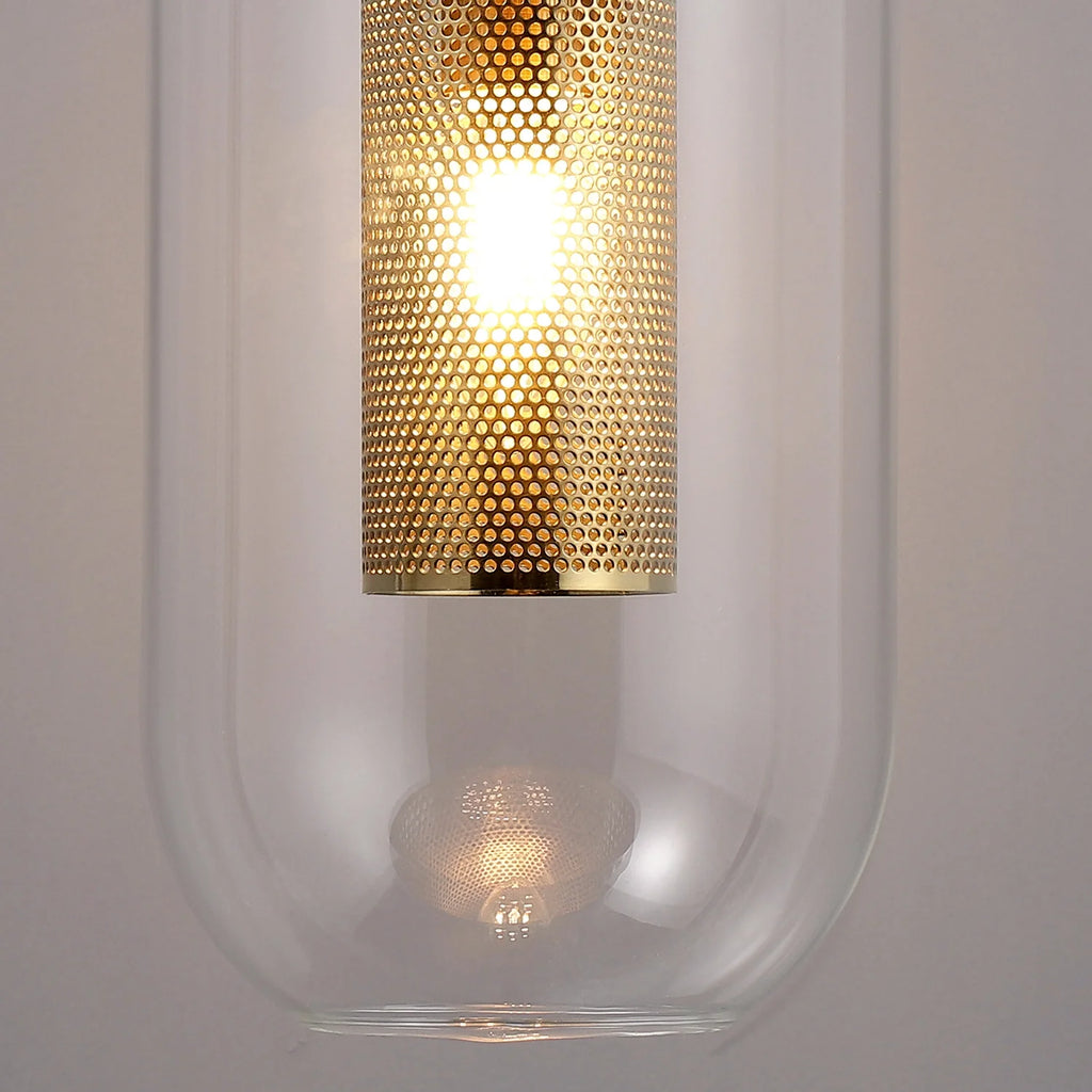 Mid-Century Modern 1-Light Glass Cylinder Wall Light Fixture - view 7