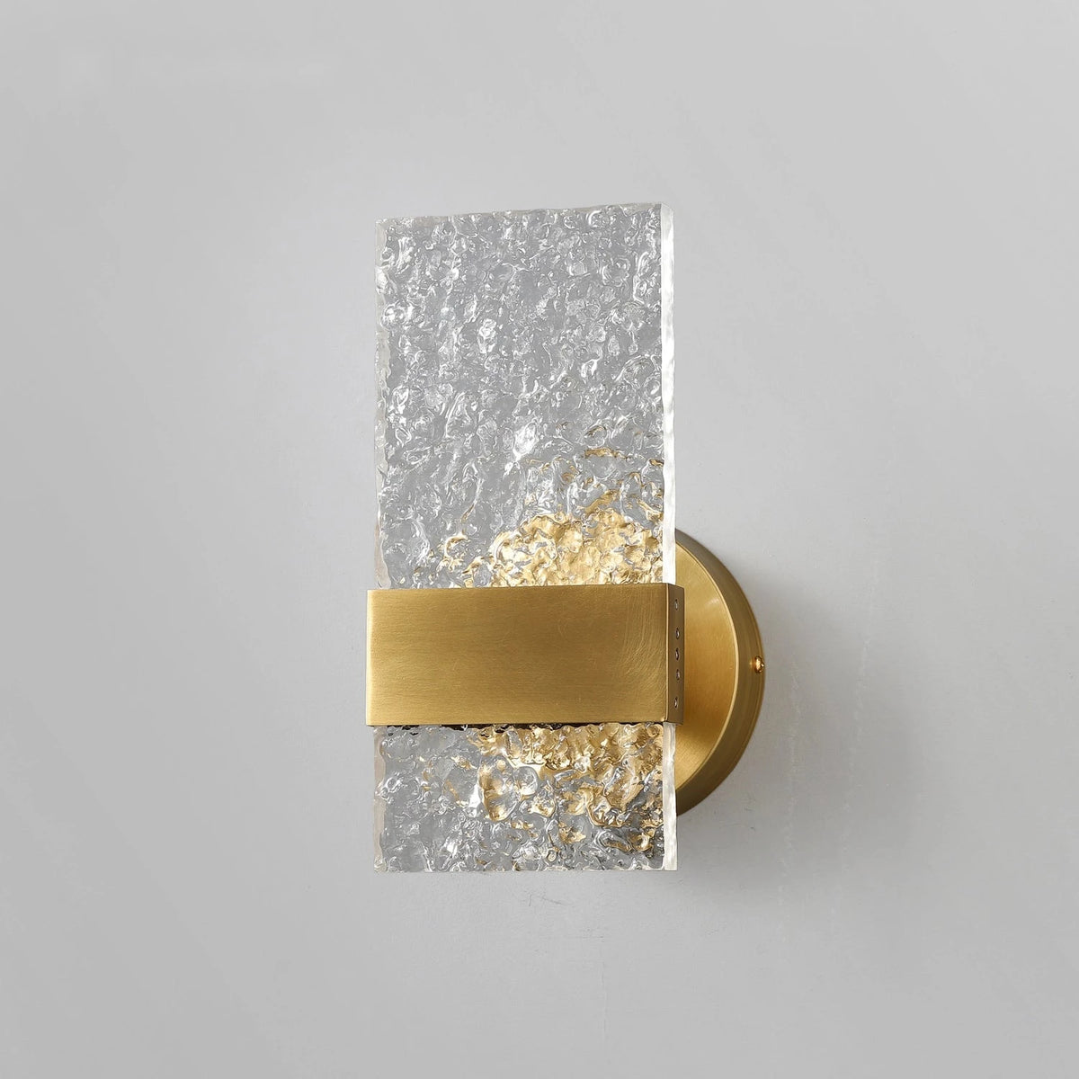 Oslo Water-rippled Glass Shade Wall Sconces in Ice Cube Shape - view 2